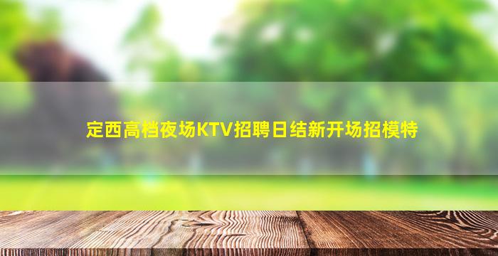 定西高档夜场KTV招聘日结新开场招模特